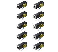 Awwertse 10X Pararrayos de Trueno Protector Sobretensiones de Red Ethernet Clavija RJ45 100MHz