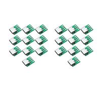 Awwertse 20 Piezas TYPE-C USB3.1 16 Pin Hembra una 2.54Mm Tipo C Conector 16P Adaptador Prueba PCB Placa Placa Socket para Transferencia de Datos