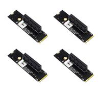 Awwertse 4X NGFF M.2 A PCI-e 4X Riser Card M2 M Key To PCIe X4 Adapter con Indicador LED Power Riser para Minería Bitcoin