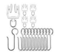 Awwertse Juego de 120 Rieles para Cortinas, y Rodillos para Montaje en Techo, Metálicos en Forma de S para Ducha, Rodillos Rectos y Curvos.