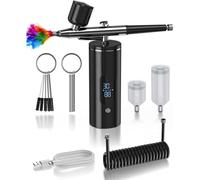 Awwertse Kit de Aerógrafo con Aerógrafo Inalámbrico para Uñas, Compresor de Aire Incluido - para Modelos/Zapatos, Pasteles/Cabello, para Pintar A.