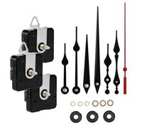 Awwertse Kit de Repuesto para Mecanismo de Reloj Silencioso A Pilas, Manecillas de Reloj, Piezas de Reparación DIY, Longitud del Eje: 12 mm + 16 mm + 23 mm.
