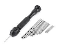 Awwertse Mini Taladro Manual con Mandril de 0,3-3,6 mm y 25 Brocas HSS para Madera, Plástico, Caucho y Manualidades.