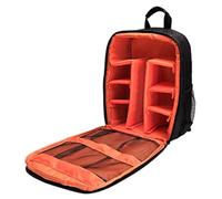 Awwertse Mochila Multifuncional para Cámara Digital, Impermeable, para Exteriores, para Cámara Réflex Digital, para Objetivo, Color Naranja.