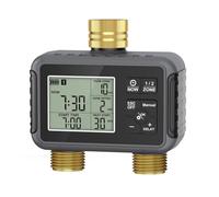 Awwertse Temporizador de Riego de 2 Zonas Programable, Temporizador de Agua Automático para Sistemas de en Jardines IPX5