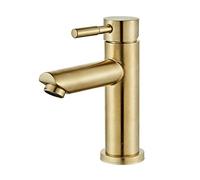 AWWVRLMM Grifo De Baño, Grifo Monomando De Lavabo De Acero Inoxidable, Grifo De Agua Fría Y Caliente De Oro Cepillado del Norte De Europa con Manguera De Acero Inoxidable A Prueba De Explosiones,A(A)