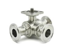 AWWVRLMM Válvula de Bola Tres vías SS304 3/4", 1", 1-1/4", 1-1/2", 2" (1 Unidad)(L-port-19mm Ferrule 50.5,SUS304)