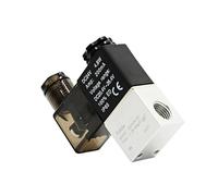 AWWVRLMM Válvulas solenoides de Aire 2V025-08 Válvula solenoide neumática 2 Posiciones y Puertos 1/4" Normalmente Cerrada 12 V, 24, 110 220(Wire W Btpc802,DC24)