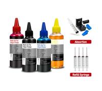 AWXGFVKZ Kit de Tinta de Tinte de Recarga CRTBOTW Compatible con Tinta de Tinte Recargable de Tinta de Impresora y Cartucho para un Sistema de Tanque Eco(4 Piezas)