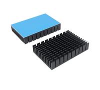 Awxlumv 2 disipadores de calor de aluminio negro con cinta adhesiva conductora térmica, 2.36 x 1.57 x 0.44 pulgadas / 60 x 40 x 11 mm, disipador de calor para enfriar VRM enfriador electrónico CPU LED