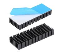 Awxlumv Disipador de calor de aluminio de 70 x 25 x 10 mm, 2.8 x 1 x 0.4 pulgadas, con cinta adhesiva conductora térmica, aletas de refrigeración para chip refrigerador, VGA, RAM, electrónica, CPU