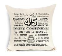 Awyuan 45 cumpleaños Cojín Cubierta para 45 años Mujeres Hombres Mamá Papá Amigo Hermana Hermano Colega Esposa Marido Tío Primo Tía Niñera Profesor Regalo de cumpleaños Regalo Inspirador
