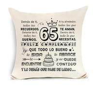 Awyuan 65 cumpleaños Cojín Cubierta para 65 años Madre Papá Esposa Marido Abuelo Abuelo Padrino Madrina Profesor Regalo de cumpleaños Regalo Inspirador