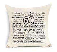 Awyuan Funda de Cojín de Cumpleaños 60 para 60 años Madre Papá Esposa Marido Abuelo Abuelo Padrino Madrina Profesor Regalo de cumpleaños Regalo Inspirador