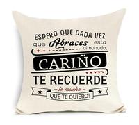 Awyuan Novio Novia Regalo Espero Que Cada Vez Que abraces Esta Almohada te recuerde lo Mucho Que te Quiero Funda de Cojín para Novio Novia Cumpleaños Navidad Graduación Regalo Aniversario