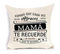 Awyuan Regalo de mamá Espero Que Cada Vez Que abraces Esta Almohada te recuerde lo Mucho Que te Quiero Funda de Cojín para Mamá de Hija Hijo Cumpleaños (Mamá-a)
