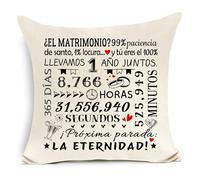 Awyuan Regalo de Primer Aniversario de Boda Funda de cojín de Aniversario para Esposa y Esposo 1 año de Matrimonio Regalo romántico para Parejas