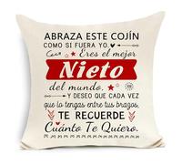 Awyuan Regalo para el Nieto de los Abuelos gradAbraza Este cojín como si Fuera yo Funda de cojín Decorativa para el Nieto Regalo de cumpleaños Navidad o graduación