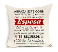 Awyuan Regalo para Esposa de Parte de su Esposo Funda de cojín para Esposa