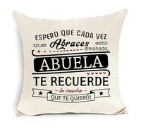 Awyuan Regalo para la Abuela Espero Que Cada Vez Que abraces Esta Almohada te recuerde lo Mucho Que te Quiero Funda de Cojín para Abuela de Nieta Nieto Cumpleaños