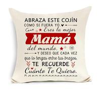 Awyuan Regalo para mamá de Parte de su Hija e Hijo Abraza Este cojín como si Fuera yo Decoración para el hogar Funda de cojín para mamá Cumpleaños Navidad Regalo para el Día de la Madre