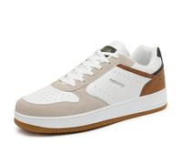 AX BOXING Zapatillas Hombre Casual Moda Sneakers Zapatillas Vestir Zapatos Cómodos Zapatillas Deporte Hombre Tamaño 41-46 EU(Marrón Blanco, 42 EU)