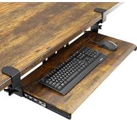 AX WABER Bandeja extraíble para teclado bajo escritorio, abrazadera tipo C ultraresistente, cajón deslizante 27.3" (con abrazaderas 32.5") x 11" para tableta, color vintage.