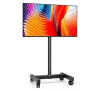 AX WABER El Soporte móvil para televisores es Compatible con la mayoría de Pantallas LCD de 13 a 50 Pulgadas, televisores LED y OLED, y Cuenta con 8 Posiciones de Ajuste de Altura.