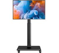 AX WABER Soporte universal para TV de piso, soporte portátil para TV con ruedas, giro de 80 grados de altura ajustable para LCD LED OLED de 27 a 65 pulgadas, soporta hasta 88 libras, máximo VESA 400 x