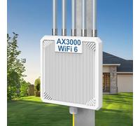 AX3000 WiFi 6 extensor para exteriores de largo alcance, IP67 impermeable punto de acceso inalámbrico amplificador de señal, VunLink 5G+2.4G repetidor WiFi de doble banda, 5 × 8 dBi, modo malla, para