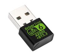 AX900 - Adaptador USB WiFi 6 BT 5.3 WiFi USB para PC con chip RTL8851BU de doble banda 2.4 GHz/5 GHz hasta 900 Mbps, antena incorporada, Plug and Play, tarjeta de red inalámbrica 802.11ax para juegos