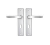 AXA Juego de herrajes para puerta interior Edge Basic - Manija de puerta con escudo - Con ojo de cerradura - Aluminio - SL55