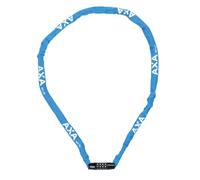AXA Rigid RCC 120 - Candado de cadena con código - 120 cm de largo - Eslabones de acero de 3,5 mm - Nivel de seguridad 3 - Funda protectora - Azul