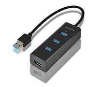 Axago HUE-S2B USB 3.0 (3.1 Gen 1) Type-A 5000Mbit/s Negro nodo - Concentrador (USB 3.0 (3.1 Gen 1) Type-A, USB 3.0 (3.1 Gen 1) Type-A, 0,3 m, 5000 Mbit/s, CC, USB, 2 A)