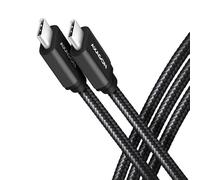 Axagon Cable USB-C BUCM-CM15AB, USB-C 2.0, 1,5 m, PD 60W, 3A, aluminio trenzado, negro