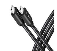 Cable de Carga AXAGON BUCM2-CM20AB USB-C <-> USB-C 2.0, 2m, PD 240W 5A, ALU, braid