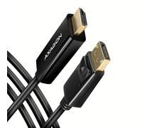AXAGON Cable Adaptador Compatible de RVD-HI14C2 DisplayPort con HDMI, 4K/30 Hz, 180 cm de Largo - Schwarz
