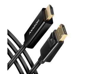 AXAGON Cable Adaptador Compatible de RVD-HI14C2 DisplayPort con HDMI, 4K/30 Hz, 180 cm de Largo - Schwarz