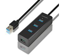 AXAGON compatible HUE-S2BL USB-A-Hub, 4x USB 3.0, 1x Micro-USB für Stromversorgung - 1,2 m Kabel