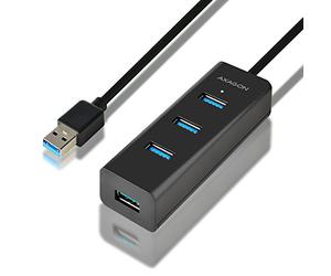 AXAGON compatible HUE-S2BL USB-A-Hub, 4x USB 3.0, 1x Micro-USB für Stromversorgung - 1,2 m Kabel