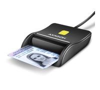 AXAGON CRE-SM3N Lector plano de tarjetas inteligentes / tarjetas de identidad, cable USB-A 1,3 m