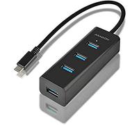 AXAGON HUB de 4 Puertos USB C 3.1 de hub con Soporte de Carga rápida y Fuente de alimentación, Cable de 0,4 m