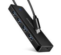 AXAGON HUE-C1C Superspeed USB-C Travel Hub, 4X USB 3.0-20cm, Schwarz