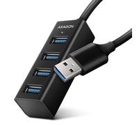 AXAGON HUE-M1A Superspeed USB-A Mini Hub, 4X USB 3.0-20cm, Negro