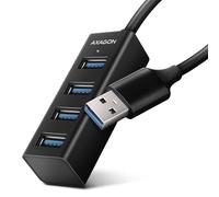 AXAGON HUE-M1A Superspeed USB-A Mini Hub, 4X USB 3.0-20cm, Negro