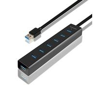 Axagon Concentrador USB HUE-SA7BP – USB 3.0 (3.1 Gen 1) Type-A 5000 Mbit/s Negro 0,4 m Aluminio