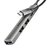 AXAGON HUE-STC Hub USB de 4 puertos USB-C, USB-A 5 Gbps, Plata