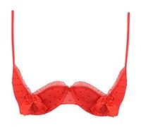 Axami V-5231 Notice Me Sujetador Abierto Muy Tentador Y Lujurioso - Hecho En La UE (Disponible A Juego El Tanga V-5238 Y El Liguero, Rojo,95B