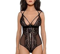 Axami V-6690 Irresistible Body De Encaje Floreado para Mujeres - Hecho En La UE, Negro,95B
