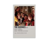AXAYNIMD Póster decorativo de la película The Goonies con diseño de sinopsis de la película, lienzo para pared e impresión artística moderna, decoración de dormitorio familiar, 40 x 60 cm